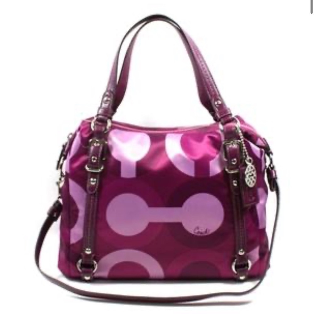 Coach Vintage Y2K Riley Plum Poppy Graphic Shoulder Bag Purse